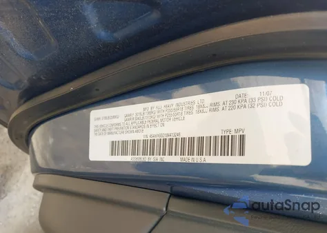 2008 Subaru Tribeca Limited 5-Passenger from USA, damaged, VIN 4S4WX93D184413246